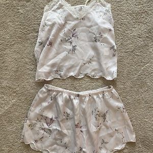 Silk white pajama set